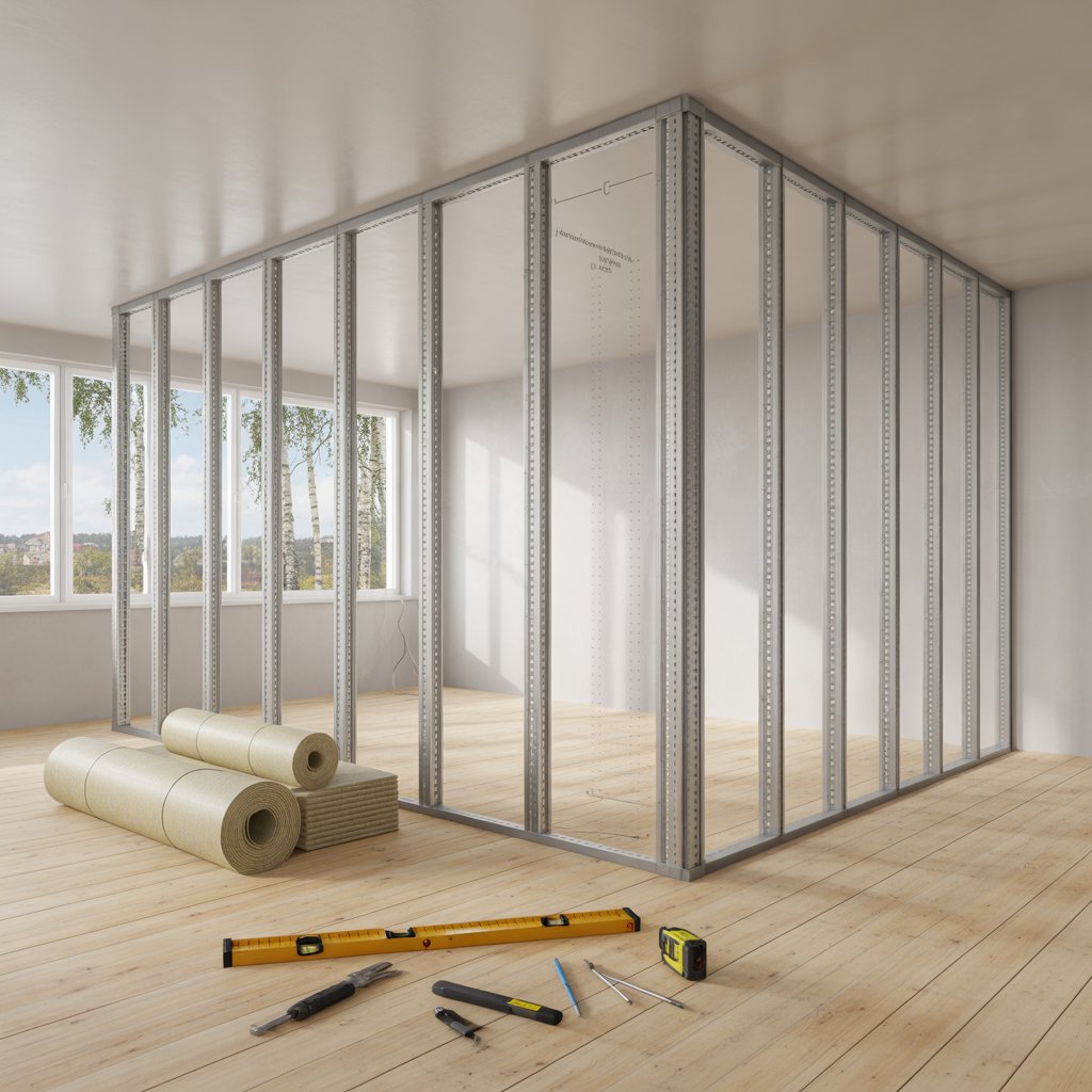 bygga innervagg med stalreglar checklista steg for steg