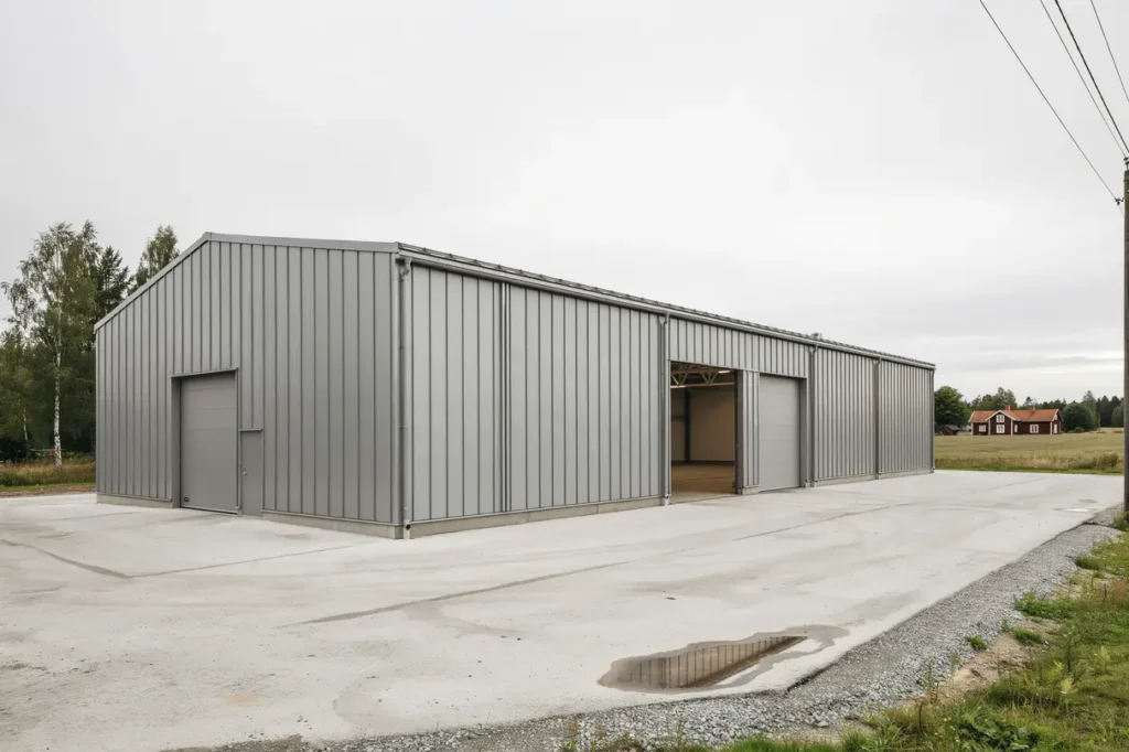 nybyggnation av st lhall f r lager och industri i romberga enk ping